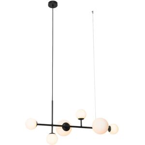 QAZQA Monaco Smart Pendant Light Black Rectangular 6 Lights WiFi G9 QAZQA Monaco Smart Pendant Light Black Rectangular 6 Lights WiFi G9