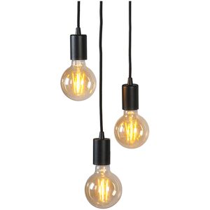 QAZQA Smart Industrial Pendant Light Black Incl. Wifi G95 3-Light - Facil QAZQA Smart Industrial Pendant Light Black Incl. Wifi G95 3-Light - Facil