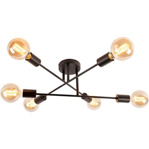 QAZQA Smart Ceiling Light Black 6 Lights Incl. Wifi G95 - Sydney QAZQA Smart Ceiling Light Black 6 Lights Incl. Wifi G95 - Sydney