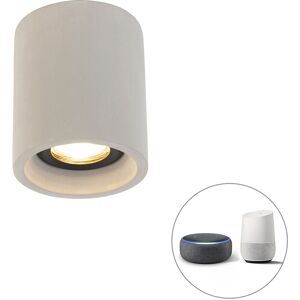 QAZQA Deep Gray Concrete GU10 Smart Ceiling Light QAZQA Deep Gray Concrete GU10 Smart Ceiling Light