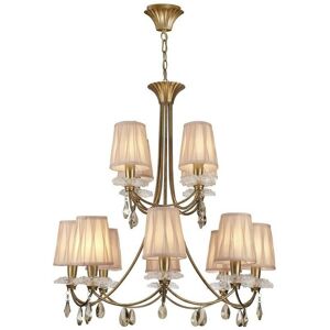 Inspired Mantra - Sophie GP - Ceiling Pendant 79cm Round, 8+4 x E14 (Max 20W), Gold Painting, Cream Shades Inspired Mantra - Sophie GP - Ceiling Pendant 79cm Round, 8+4 x E14 (Max 20W), Gold Painting, Cream Shades