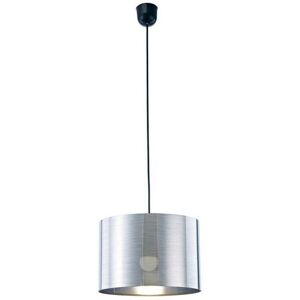 Inspired Lighting - Inspired Deco - Dako - Black Ceiling Pendant 1 Light E27 with 300 x 200mm Metallic Chrome Cylinder Shade, c, w Ceiling Bracket Inspired Lighting - Inspired Deco - Dako - Black Ceiling Pendant 1 Light E27 with 300 x 200mm Metallic Chrome Cylinder Shade, c, w Ceiling Bracket