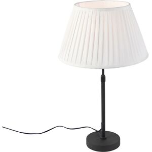 QAZQA Rustic Black Table Lamp with Crema Shade - Adjustable - Table Lamp QAZQA Rustic Black Table Lamp with Crema Shade - Adjustable - Table Lamp