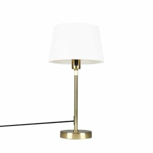 QAZQA Table Lamp Gold/Brass with White Lampshade 25 cm Adjustable - Parte QAZQA Table Lamp Gold/Brass with White Lampshade 25 cm Adjustable - Parte