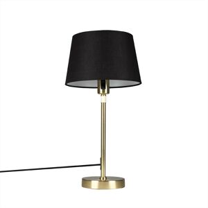 QAZQA Table Lamp Gold/Brass with Black Lampshade 25 cm Adjustable - Parte QAZQA Table Lamp Gold/Brass with Black Lampshade 25 cm Adjustable - Parte