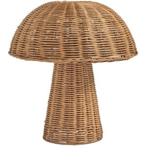 BELIANI Table Lamp Mushroom ALERO Rattan Natural BELIANI Table Lamp Mushroom ALERO Rattan Natural