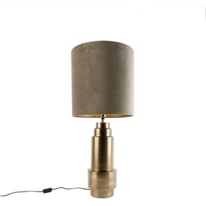 QAZQA Art Deco Velvet Table Lamp - 40cm - Interior Decor QAZQA Art Deco Velvet Table Lamp - 40cm - Interior Decor