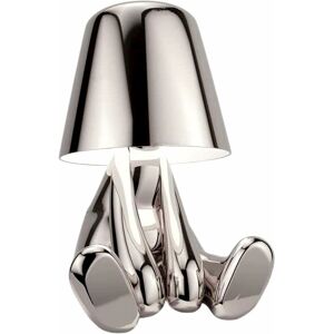 DEWDAT Thinker Lamp Collection, Touch Table Lamp Cordless Rechargeable Desk Lamp Silver Cute Decor Thinker Statue Battery Operated Night Light for Home DEWDAT Thinker Lamp Collection, Touch Table Lamp Cordless Rechargeable Desk Lamp Silver Cute Decor Thinker Statue Battery Operated Night Light for Home