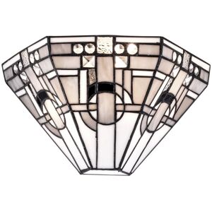 Litecraft - Tiffany by Tiff Wall Light 2 Arm With Art Deco Shade - Antique Brass Litecraft - Tiffany by Tiff Wall Light 2 Arm With Art Deco Shade - Antique Brass