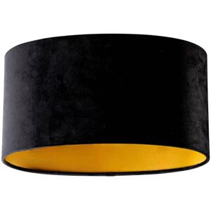 QAZQA Velvet Lampshade Black Oval 35/23/18 QAZQA Velvet Lampshade Black Oval 35/23/18