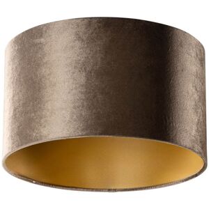 QAZQA Velvet Lampshade Brown with Gold Interior 35/35/20 QAZQA Velvet Lampshade Brown with Gold Interior 35/35/20