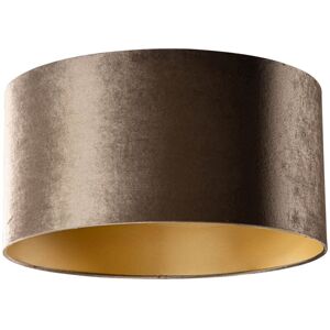 QAZQA Velvet Lampshade Brown with Gold Interior 50/50/25 QAZQA Velvet Lampshade Brown with Gold Interior 50/50/25