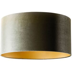 QAZQA Velvet Lampshade Green with Gold Interior 50/50/25 QAZQA Velvet Lampshade Green with Gold Interior 50/50/25