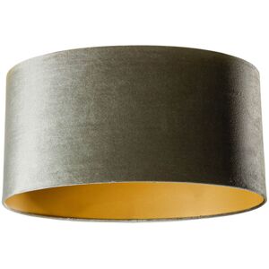 QAZQA Velvet Lampshade Green with Gold Interior Oval 50/33/25 QAZQA Velvet Lampshade Green with Gold Interior Oval 50/33/25