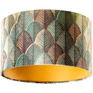 QAZQA Velvet Lampshade Leaf Design with Gold Interior 35/35/20 QAZQA Velvet Lampshade Leaf Design with Gold Interior 35/35/20
