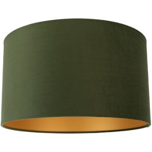 QAZQA Velvet Lampshade Green 35/35/20 with Gold Interior QAZQA Velvet Lampshade Green 35/35/20 with Gold Interior