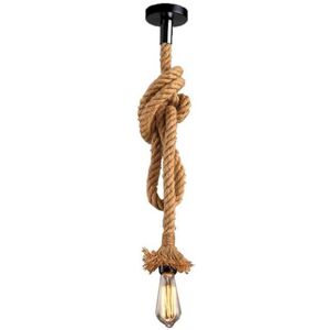 Wottes - Vintage Chandelier Industrial Ceiling Pendant Light Hemp Rope Hanging Lamp 200cm Height Adjustable Wottes - Vintage Chandelier Industrial Ceiling Pendant Light Hemp Rope Hanging Lamp 200cm Height Adjustable