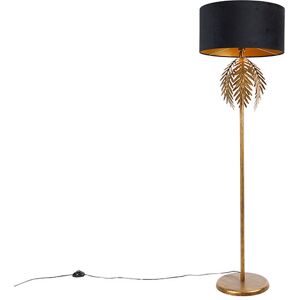 QAZQA Vintage Floor Lamp - Velvet Shade - 165cm - Floor Lamp QAZQA Vintage Floor Lamp - Velvet Shade - 165cm - Floor Lamp