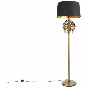 QAZQA Vintage Floor Lamp Black Gold - Floor Lamp - Vintage Style - 168cm QAZQA Vintage Floor Lamp Black Gold - Floor Lamp - Vintage Style - 168cm