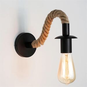 GOTRAYS Vintage hemp rope wall light Industrial wall light ideal for E27 light fixture, 110/220v (black) GOTRAYS Vintage hemp rope wall light Industrial wall light ideal for E27 light fixture, 110/220v (black)