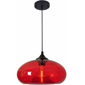 TONCHEAN Vintage Industrial Round Colored Glass Pendant Light, Retro Loft Bar E27 Ceiling Hanging Lamp, Chandelier for Kitchen Dining Room Bedroom (Red) TONCHEAN Vintage Industrial Round Colored Glass Pendant Light, Retro Loft Bar E27 Ceiling Hanging Lamp, Chandelier for Kitchen Dining Room Bedroom (Red)