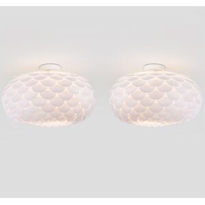 Wottes - Modern Ceiling Light Semi Flush Mount Pendant Light Creative Hanging Lamp Shade For Bedroom Living Room Ø28CM 2Pcs Wottes - Modern Ceiling Light Semi Flush Mount Pendant Light Creative Hanging Lamp Shade For Bedroom Living Room Ø28CM 2Pcs