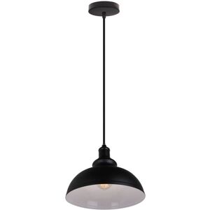 STOEX Vintage Retro Chandelier E27 Socket Pendant Light Industrial Style Pendant Lights Metal Shade For Bar Barn Cafe Loft (Black Exterior, White Interior) STOEX Vintage Retro Chandelier E27 Socket Pendant Light Industrial Style Pendant Lights Metal Shade For Bar Barn Cafe Loft (Black Exterior, White Interior)