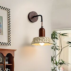 WOTTES Vintage Wall Light Indoor Wall Lamp Adjustable Height Wall Sconce Lighting Fixture for Bedroom E27 Ø20cm WOTTES Vintage Wall Light Indoor Wall Lamp Adjustable Height Wall Sconce Lighting Fixture for Bedroom E27 Ø20cm