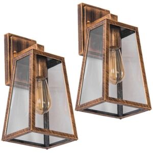 WOTTES Retro Industrial Wall Light Glass Metal Wall Lamp Creative Wall Sconce for Kitchen Bedroom Dining Room Restaurant Bronze 2Pcs WOTTES Retro Industrial Wall Light Glass Metal Wall Lamp Creative Wall Sconce for Kitchen Bedroom Dining Room Restaurant Bronze 2Pcs