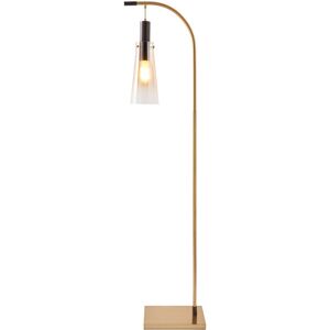 Litecraft - Visconte Atrani Floor Lamp With Champagne Tinted Glass Shade - Brass, Black Litecraft - Visconte Atrani Floor Lamp With Champagne Tinted Glass Shade - Brass, Black