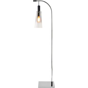 LITECRAFT Visconte Atrani Floor Lamp With Smoke Tint Glass Shade - Polished Chrome, Black LITECRAFT Visconte Atrani Floor Lamp With Smoke Tint Glass Shade - Polished Chrome, Black