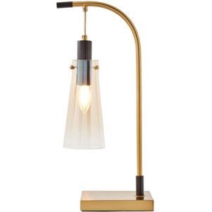 Litecraft - Visconte Atrani Table Lamp With Champagne Tint Glass Shade - Brass, Black Litecraft - Visconte Atrani Table Lamp With Champagne Tint Glass Shade - Brass, Black