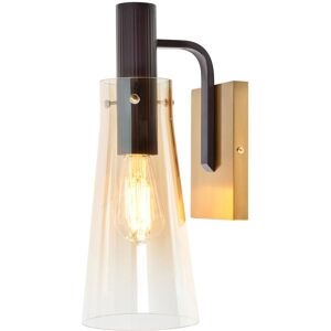 Litecraft - Visconte Atrani Wall Light With Champagne Tinted Cone Shade - Brass, Black Litecraft - Visconte Atrani Wall Light With Champagne Tinted Cone Shade - Brass, Black
