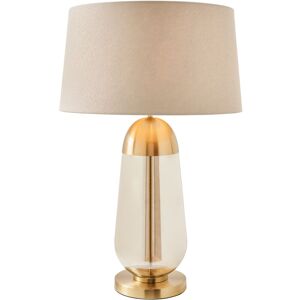 Litecraft - Visconte Bacoli Table Lamp Glass Base With Ivory Tapered Shade - Brass,Champagne Litecraft - Visconte Bacoli Table Lamp Glass Base With Ivory Tapered Shade - Brass,Champagne