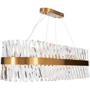 Litecraft - Visconte Cetara Chandelier led Ceiling Light With 2 Tier Glass Shade - Brass - Brass Litecraft - Visconte Cetara Chandelier led Ceiling Light With 2 Tier Glass Shade - Brass - Brass