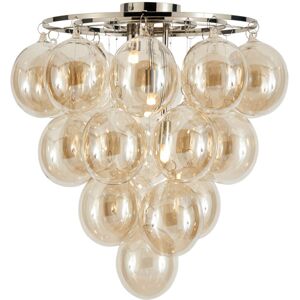 Litecraft - Visconte Maiori Ceiling Light Large Flush with Champagne Tint Shades - Nickel - Nickel Litecraft - Visconte Maiori Ceiling Light Large Flush with Champagne Tint Shades - Nickel - Nickel