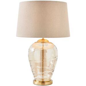 Litecraft - Visconte Sarno Table Lamp Base With Ivory Tapered Shade - Champagne, Brass Litecraft - Visconte Sarno Table Lamp Base With Ivory Tapered Shade - Champagne, Brass