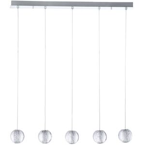 LITECRAFT Visconte Tutti Ceiling Pendant Bar 5 Light With Cut Glass Ball Shades - Chrome - Chrome LITECRAFT Visconte Tutti Ceiling Pendant Bar 5 Light With Cut Glass Ball Shades - Chrome - Chrome