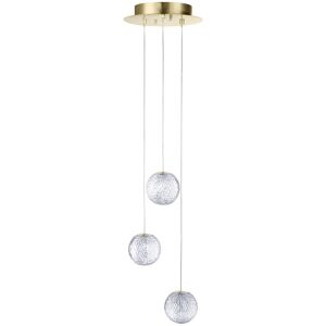 LITECRAFT Visconte Tutti Ceiling Pendant led 3 Light With Cut Glass Ball Shade - Gold - Gold LITECRAFT Visconte Tutti Ceiling Pendant led 3 Light With Cut Glass Ball Shade - Gold - Gold