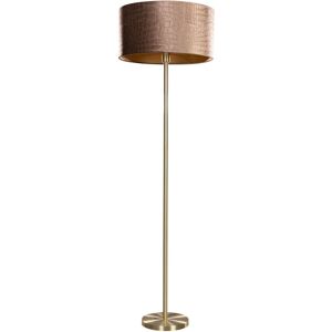 QAZQA Floor Lamp Brass with Velvet Shade Crocodile 50cm - Simplo QAZQA Floor Lamp Brass with Velvet Shade Crocodile 50cm - Simplo