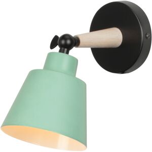 AXHUP Wall Light, Modern Wooden Wall Lamp with Adjustable Arm, Simple Wall Sconce Fixture with Metal Lampshade for Bedroom Living Room (Green) AXHUP Wall Light, Modern Wooden Wall Lamp with Adjustable Arm, Simple Wall Sconce Fixture with Metal Lampshade for Bedroom Living Room (Green)