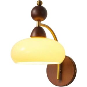 Tonchean - Walnut Color Wall Sconce, Modern Vintage Wall Lighting with Glass Shade, Wooden Bathroom Light Fixture for Bedroom, Bedside, Living Room, Tonchean - Walnut Color Wall Sconce, Modern Vintage Wall Lighting with Glass Shade, Wooden Bathroom Light Fixture for Bedroom, Bedside, Living Room,