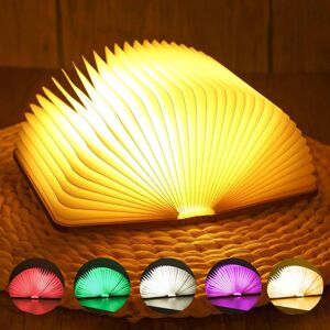 Ikodm - Wooden Folding Led Book Lamp 5 Colors Led Table Lamp, Book Shaped Lamp, usb Rechargeable Led Paper Lamp, Christmas Gift Idea Book Folding and Ikodm - Wooden Folding Led Book Lamp 5 Colors Led Table Lamp, Book Shaped Lamp, usb Rechargeable Led Paper Lamp, Christmas Gift Idea Book Folding and