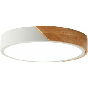 DEWDAT Wooden led ceiling light, Φ30CM round ceiling light, modern simple 18W ceiling light for kitchen, hallway, office, porch white light, white DEWDAT Wooden led ceiling light, Φ30CM round ceiling light, modern simple 18W ceiling light for kitchen, hallway, office, porch white light, white