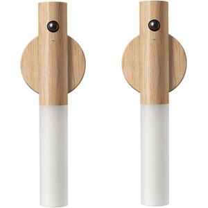 SJQKA Wooden Motion Sensor Night Light, Magnetic Hallway Lighting, Rechargeable LED Wall Light, Portable Staircase, Bedroom, Battery Powered (White Ash SJQKA Wooden Motion Sensor Night Light, Magnetic Hallway Lighting, Rechargeable LED Wall Light, Portable Staircase, Bedroom, Battery Powered (White Ash