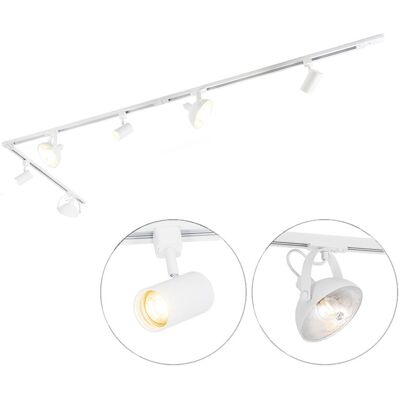 QAZQA White Magnax Track Lighting System with 6 Adjustable Heads QAZQA White Magnax Track Lighting System with 6 Adjustable Heads
