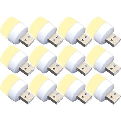 Ymyny - 12 Pack Mini usb led Night Light Bulbs, No Light Sensor, Warm White, Compact, Ideal for Bedroom, Bathroom, Kitchen, Car mumu Ymyny - 12 Pack Mini usb led Night Light Bulbs, No Light Sensor, Warm White, Compact, Ideal for Bedroom, Bathroom, Kitchen, Car mumu