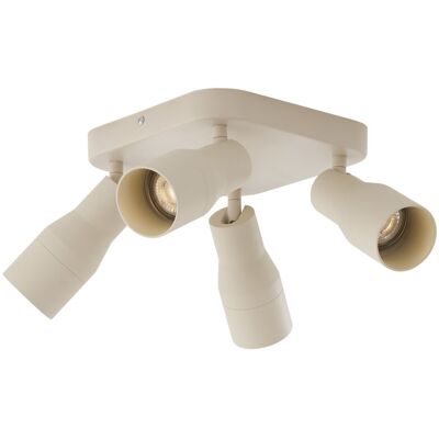 Qazqa Beige Square GU10 Downlight - 4 Lights - Modern Ceiling Spotlight Qazqa Beige Square GU10 Downlight - 4 Lights - Modern Ceiling Spotlight