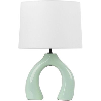 Beliani Light Green Ceramic Table Lamp - Modern Design Beliani Light Green Ceramic Table Lamp - Modern Design