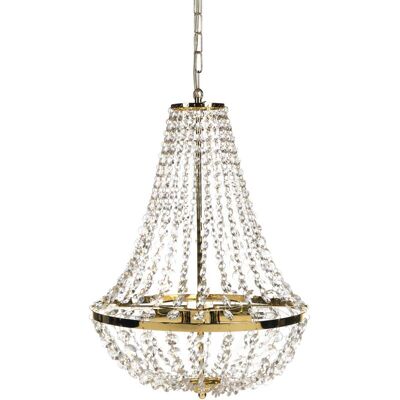 Beliani Diamond Gold Iron Chandelier - 40x40x110 Beliani Diamond Gold Iron Chandelier - 40x40x110